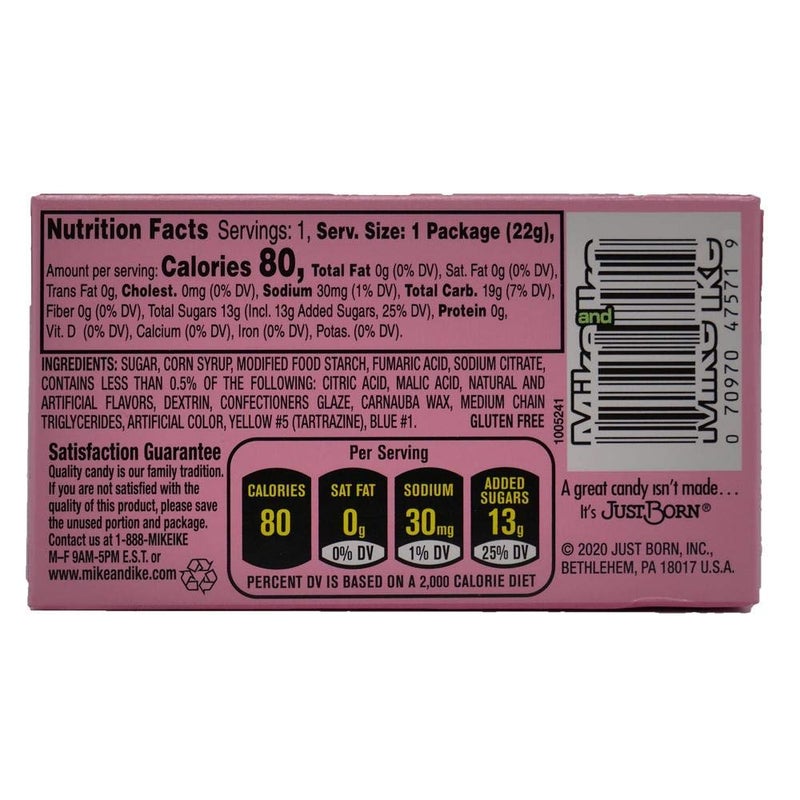 MikeandIke Mike and Ike Sour Watermelon Chewy Candies - Case of 24 0.78-oz. Box - Image 3